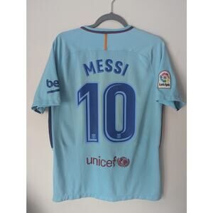 Barcelona Messi 2017/18 Away Jersey Men’s Medium Blue Shirt
